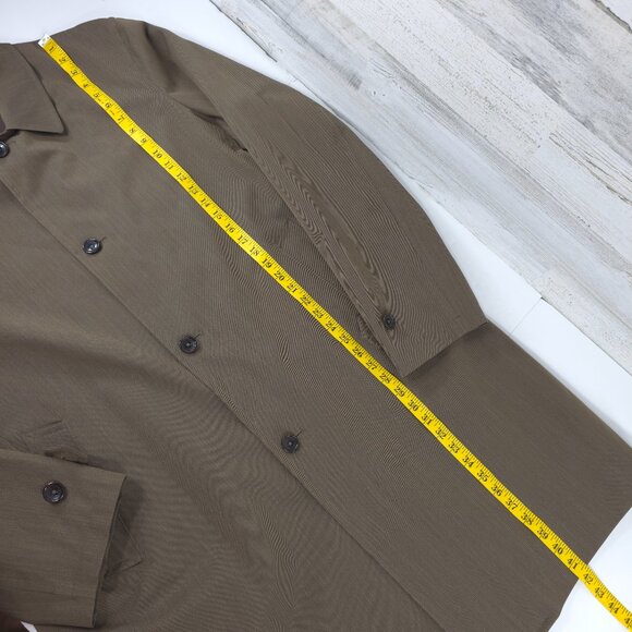 MICHAEL KORS BROWN RAIN COAT MEN'S SIZE 46L FOUR BUTTONS POCKETS LINING *EUC* - Picture 14 of 16